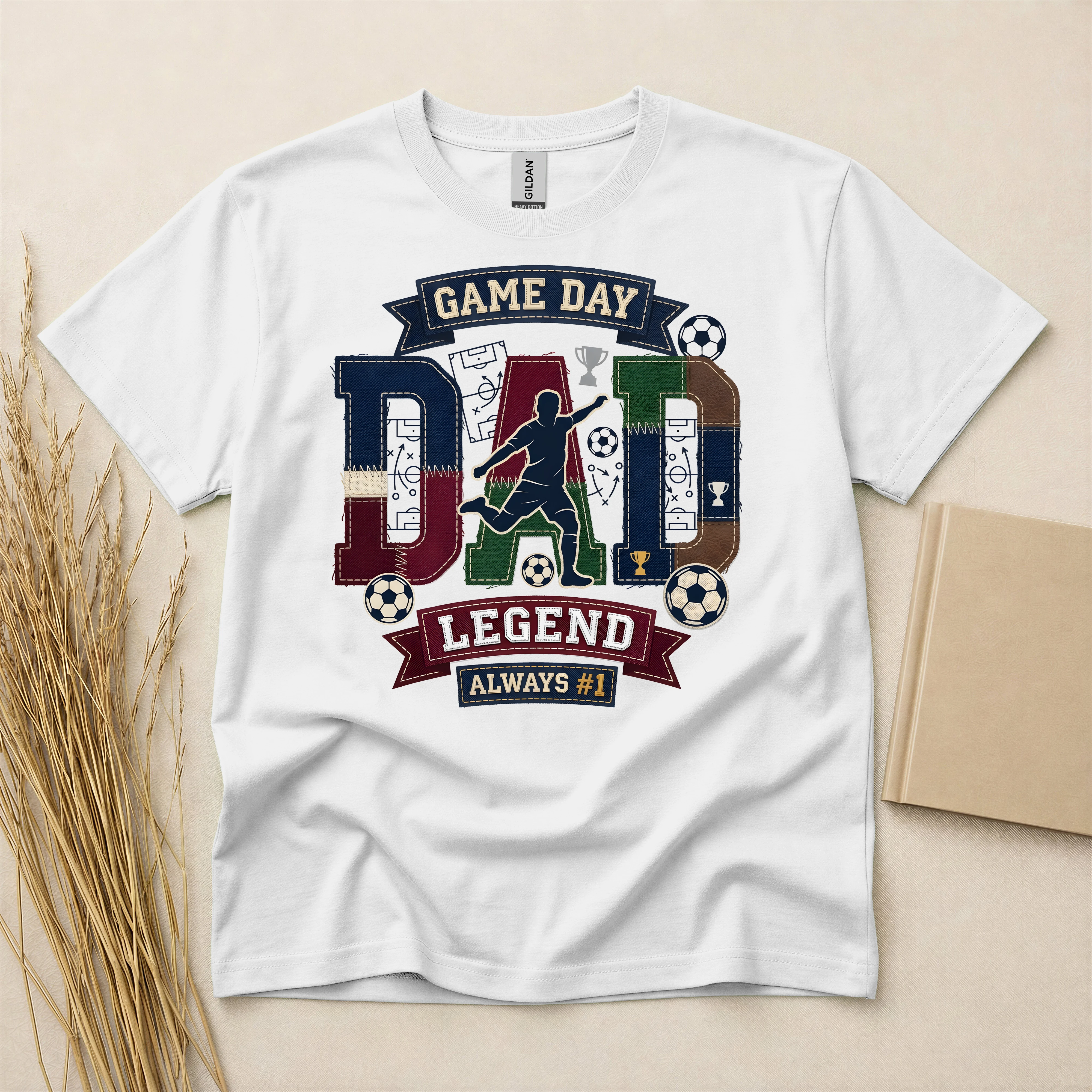 Legendary Soccer Dad Patchwork Graphic T-Shirt
