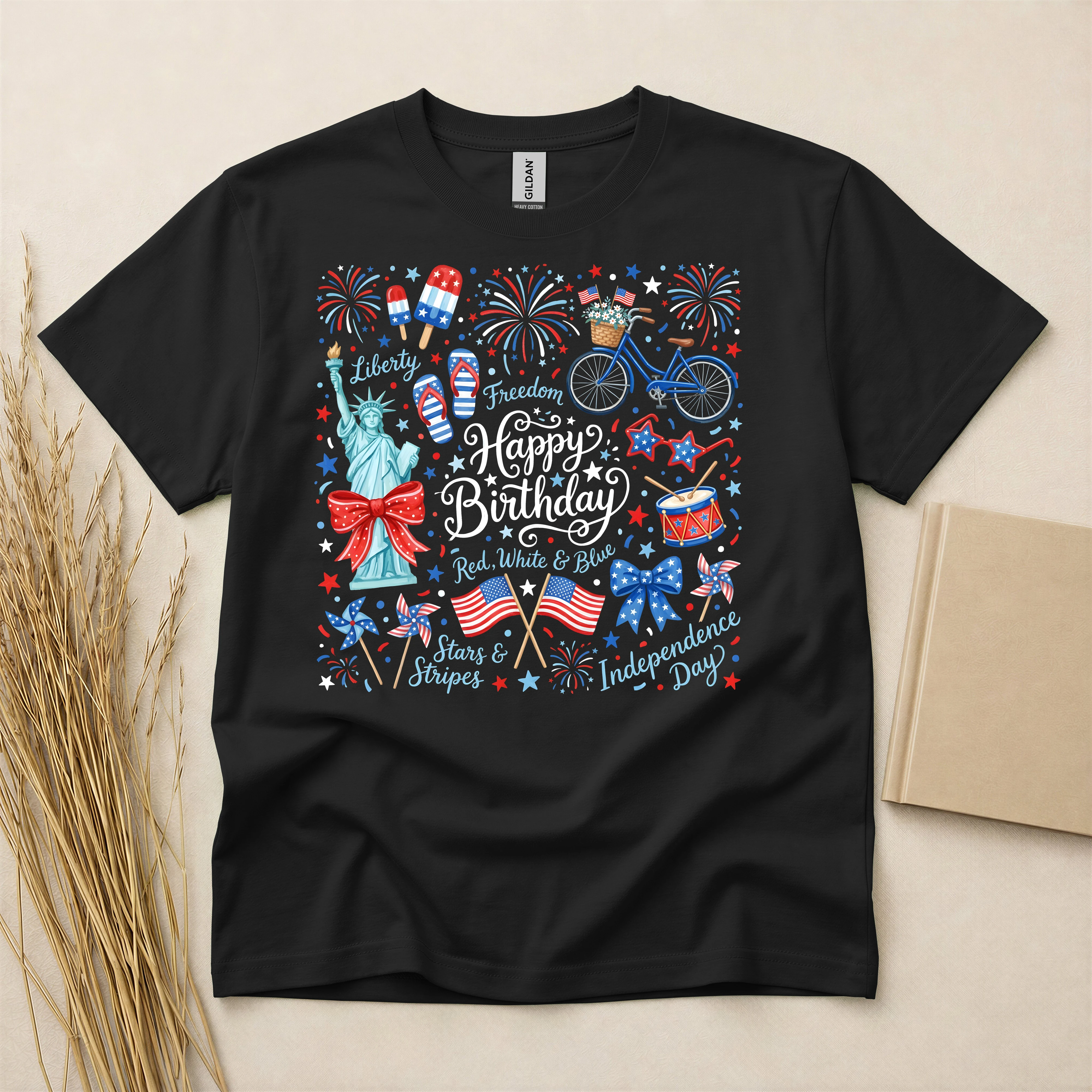 Happy Birthday America Red White Blue Independence Day T-Shirt