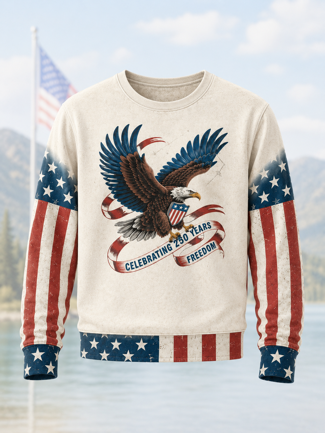 Celebrating 250 Years Freedom Eagle Patriotic Sweatshirt