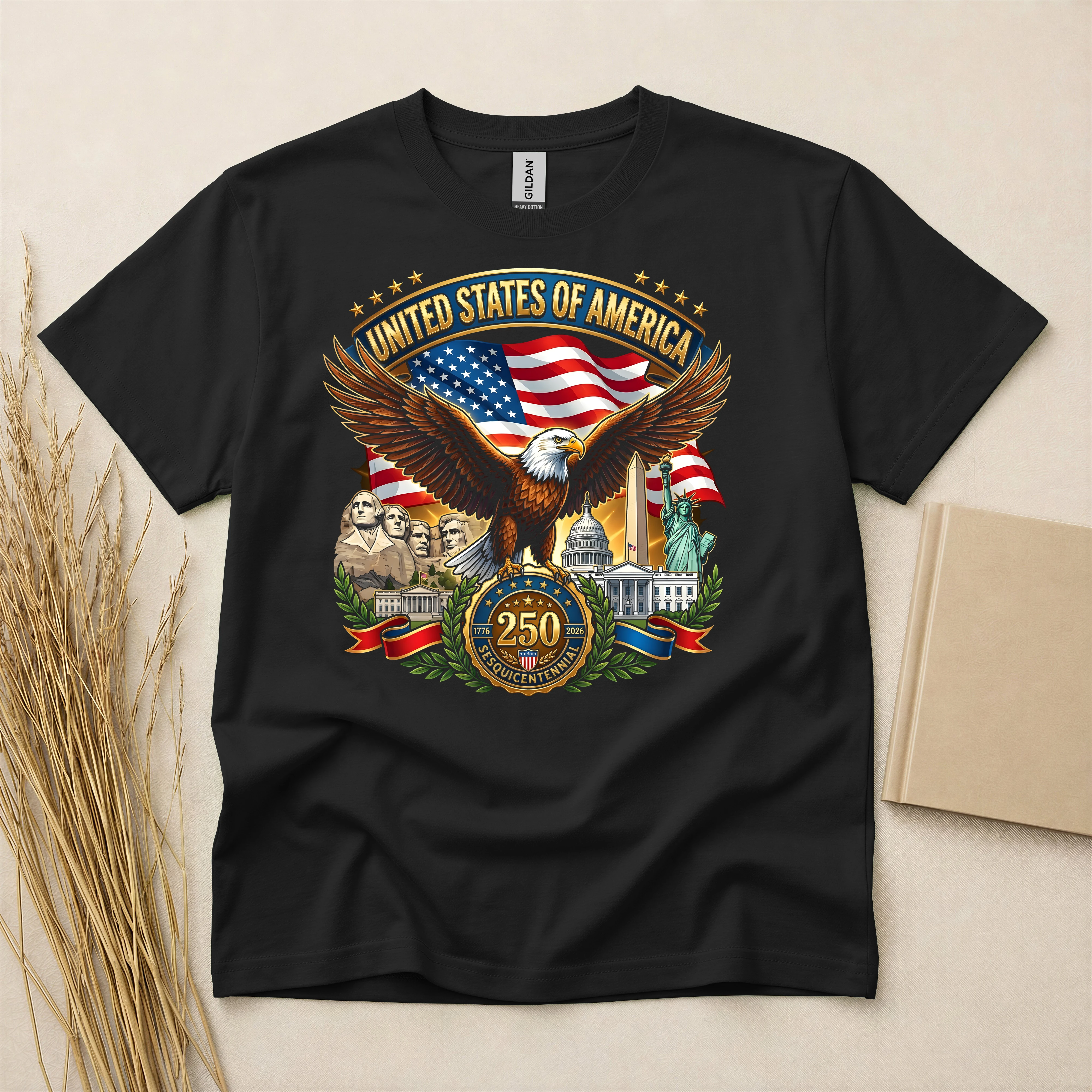 Usa 250th Anniversary Patriotic Eagle T-Shirt