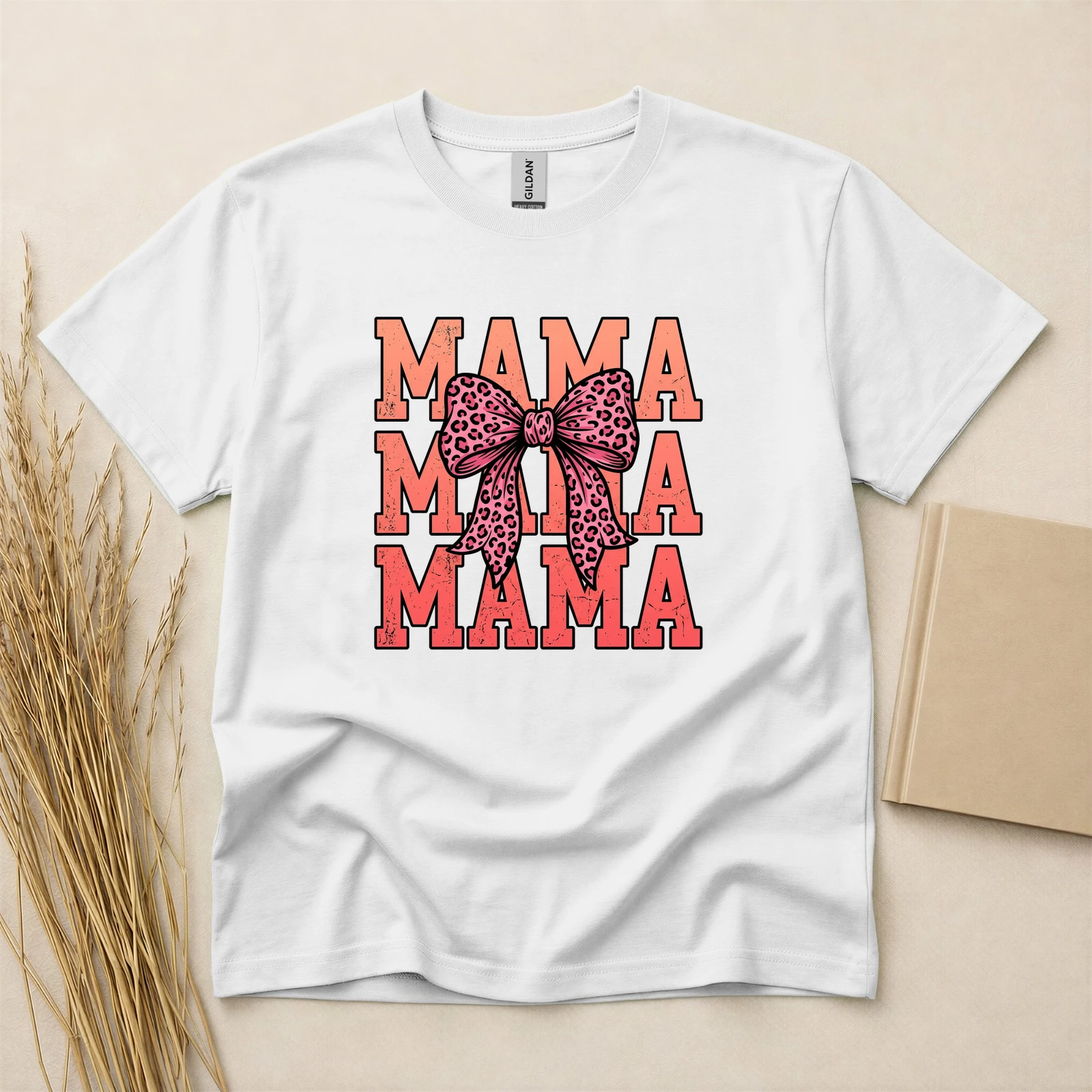Mama Leopard Bow T-Shirt