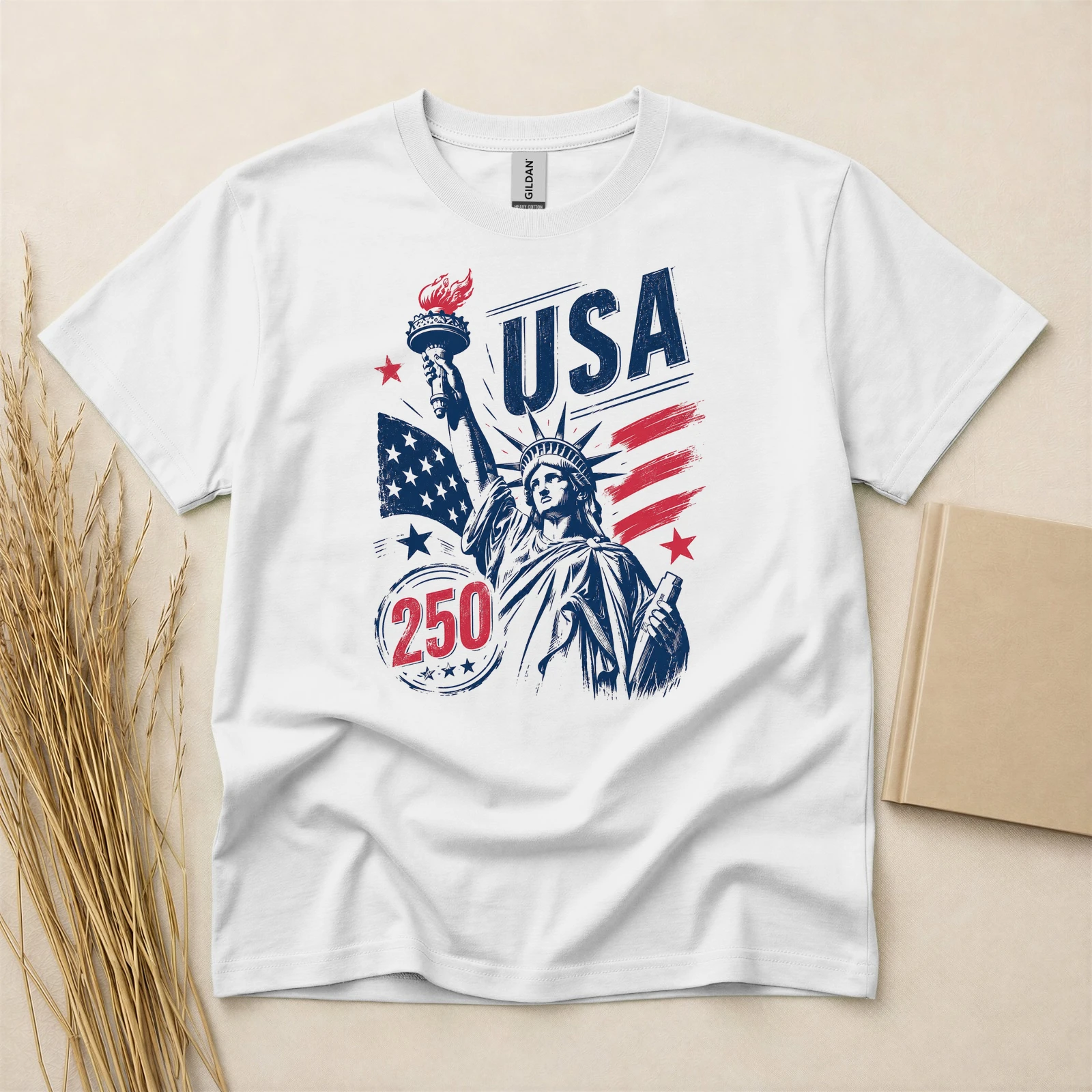 Usa 250th Anniversary Statue Of Liberty Patriotic T-Shirt – America 250 Celebration Design