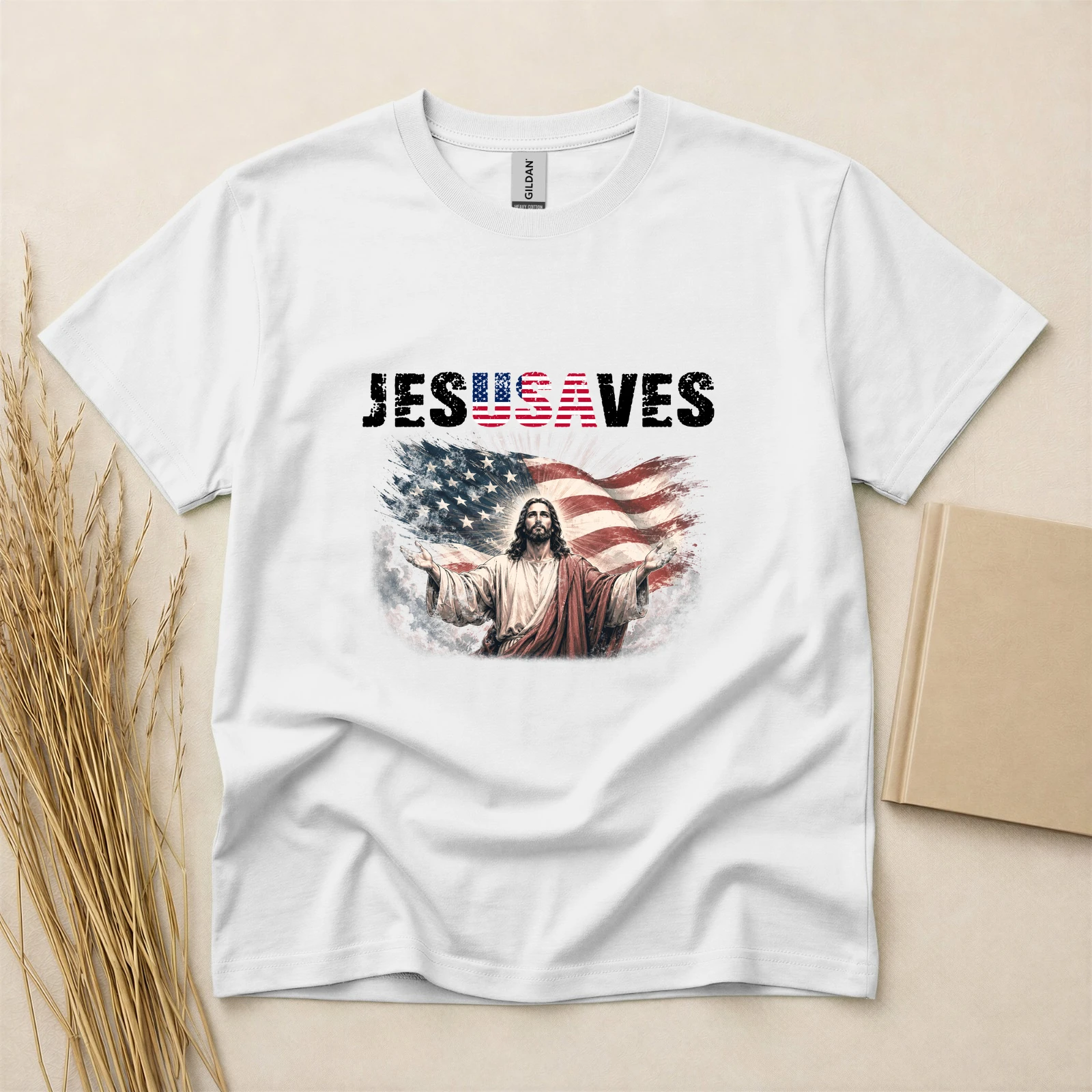 Jesus Saves Usa Patriotic Christian Faith Design