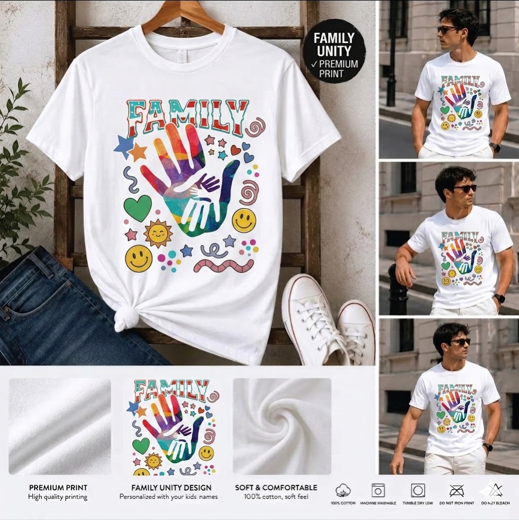 Personalized Family Handprints Tee