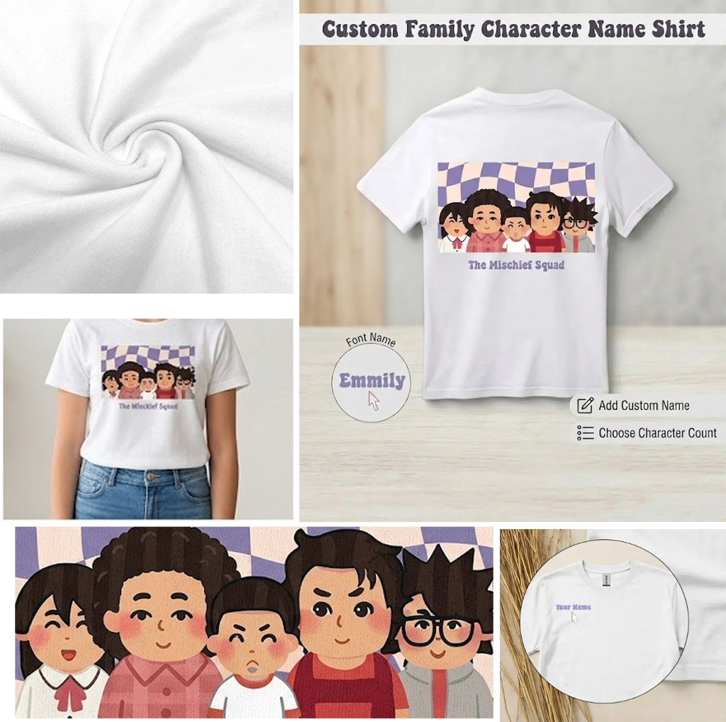 Custom Family Character Name Shirt