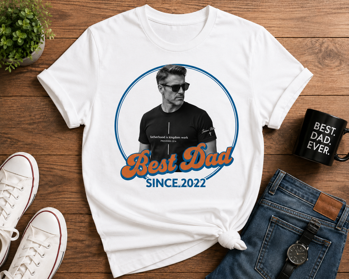 Personalized Best Dad Since Year Photo T-Shirt