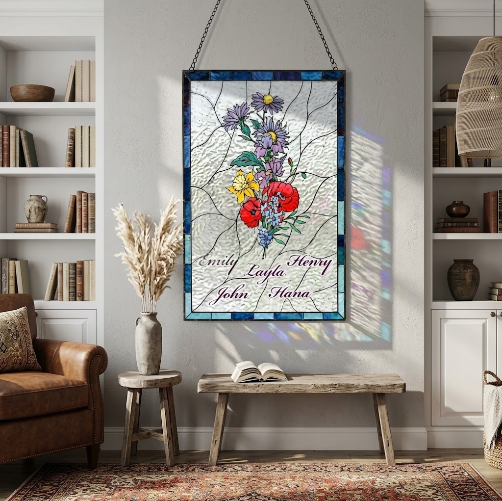 Personalized Family Birth Flower Suncatcher Gift