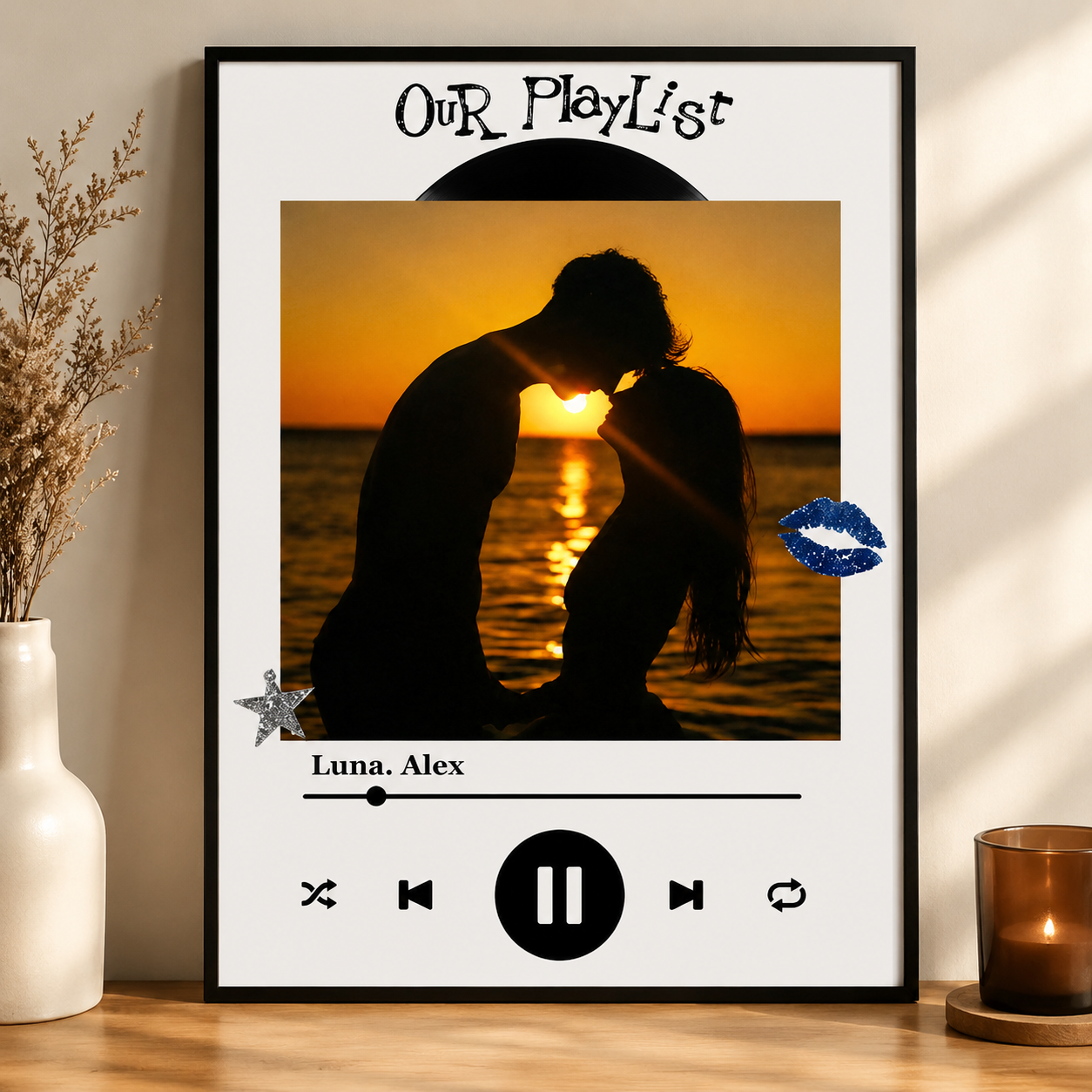Personalized Our Playlist Music Photo Art Poster