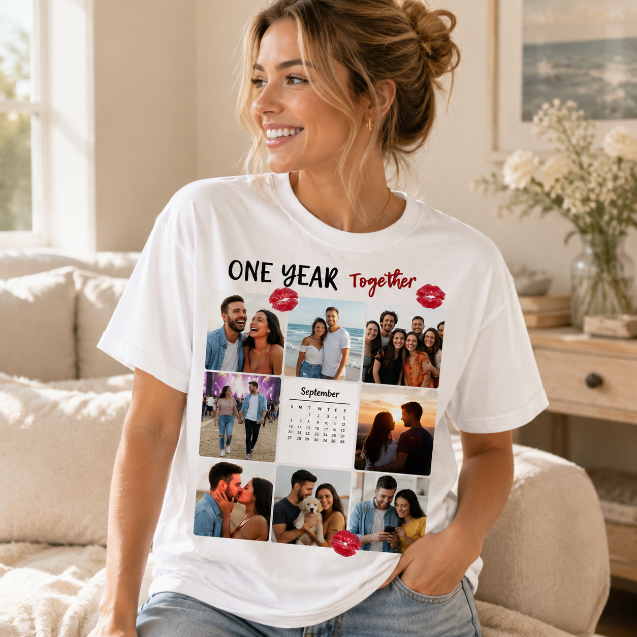 Personalized One Year Together Anniversary T-Shirt