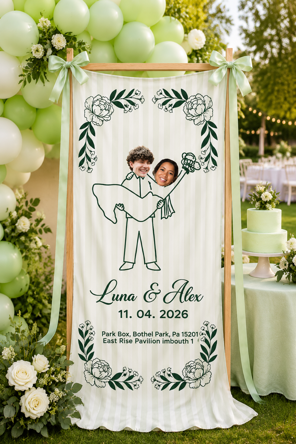 Personalized Wedding Cartoon Illustration Banner