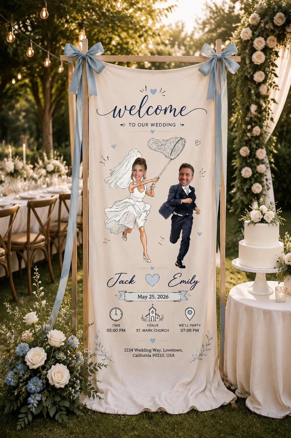 Personalized Wedding Whimsical Chase Banner