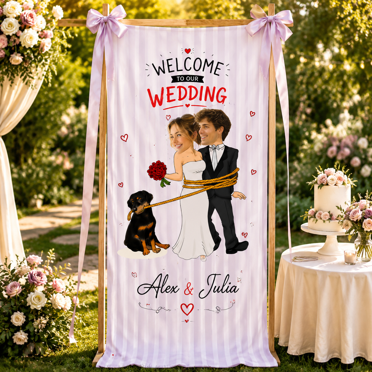 Personalized Wedding "Puppy Love" Banner