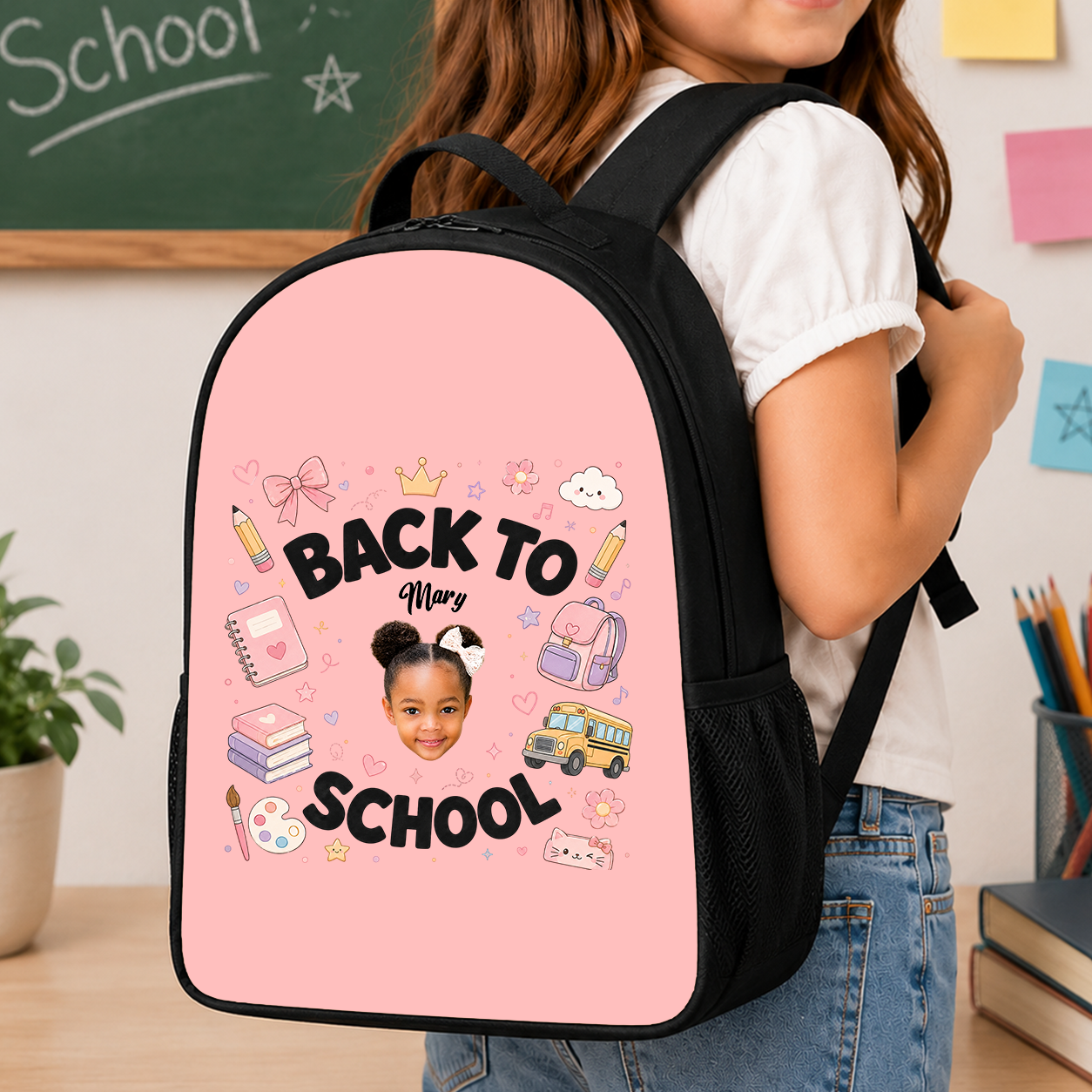 Personalized Back To School Kids Backpack With Photo & Name – Custom School Backpack For Boys & Girls