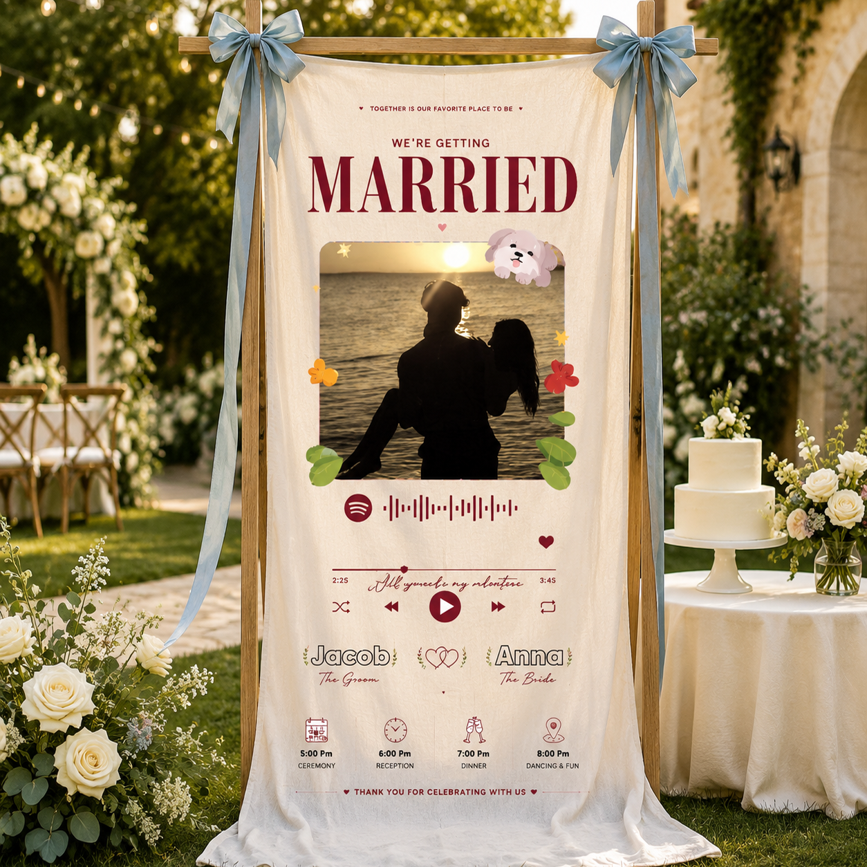 Personalized Wedding Spotify Music Banner