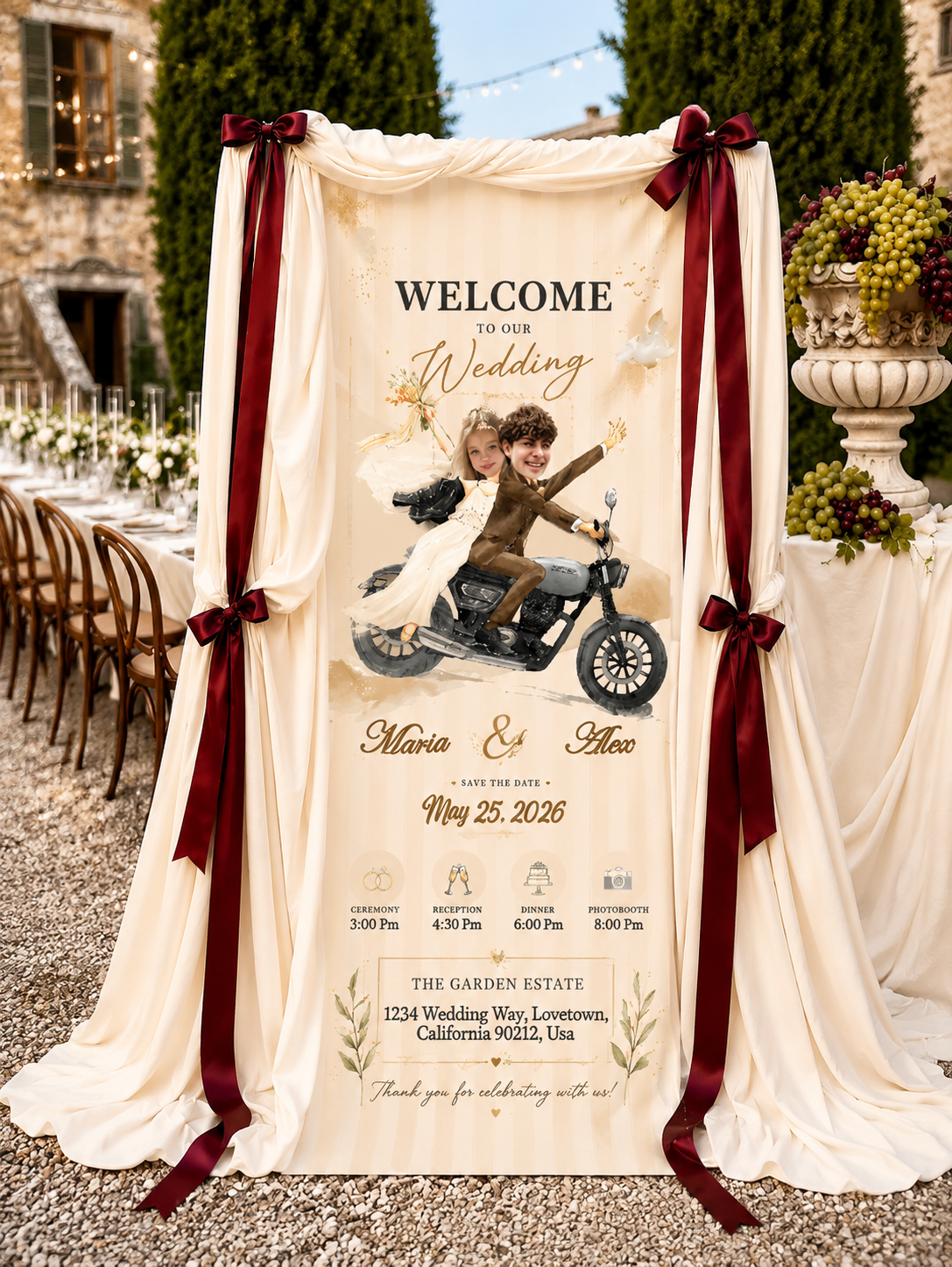 Personalized Wedding "Adventure Ride" Banner