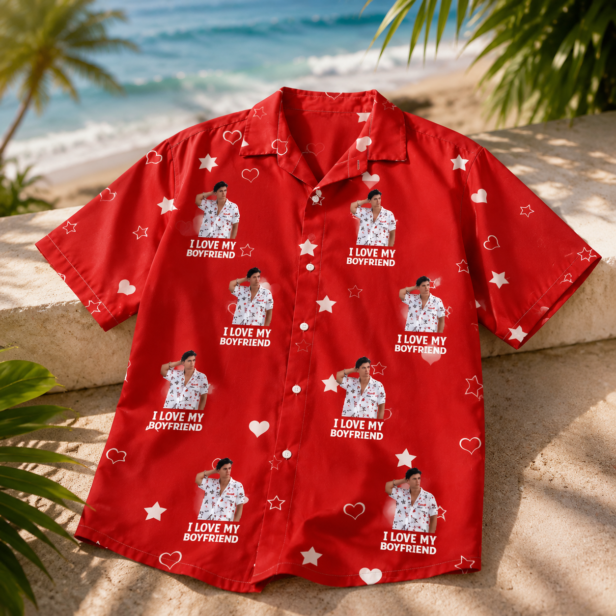 Personalized Tropical Hawaiian Shirt - Upload Multiple Photos