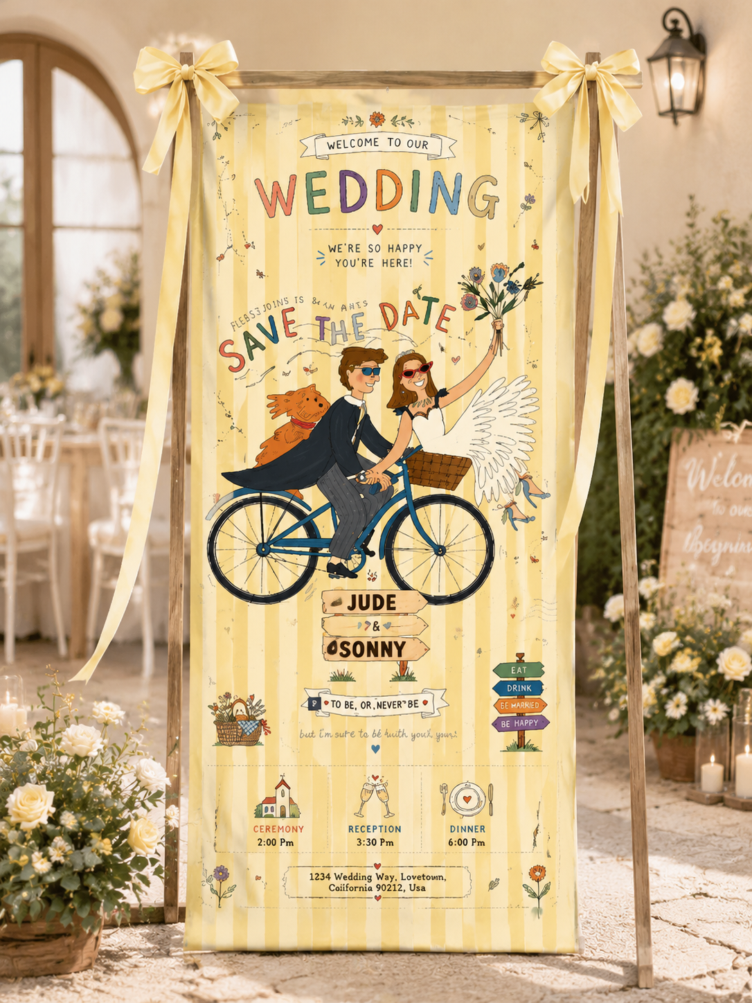 Personalized Wedding "Sunny Picnic" Banner