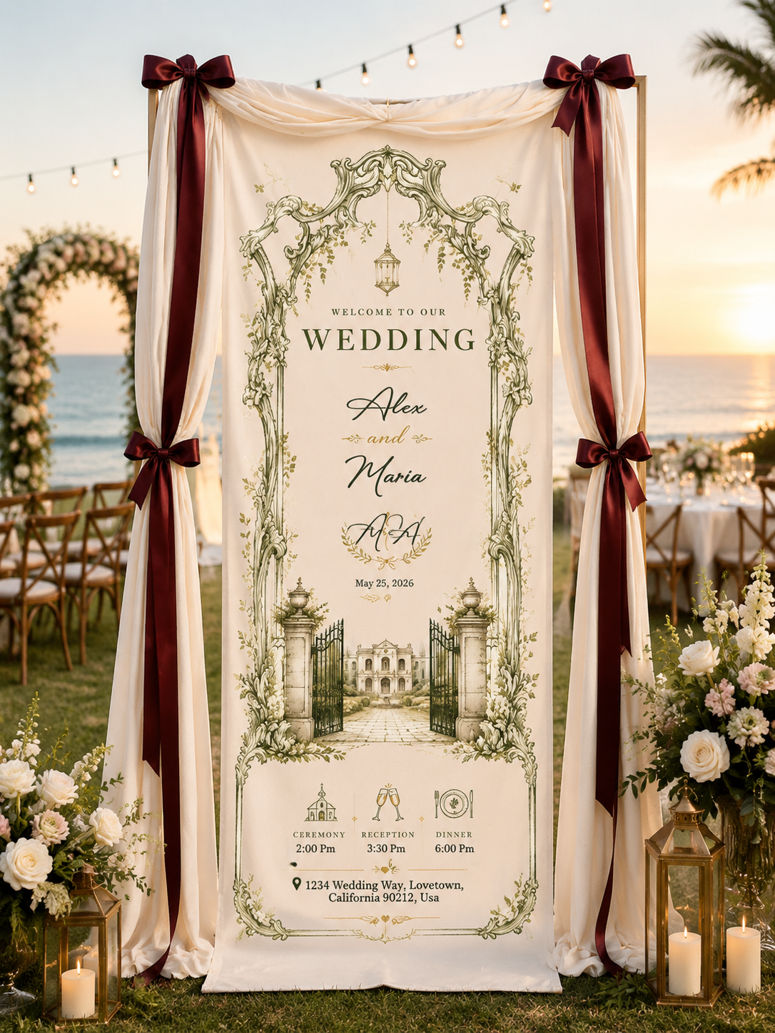 Personalized Wedding "Secret Garden" Banner