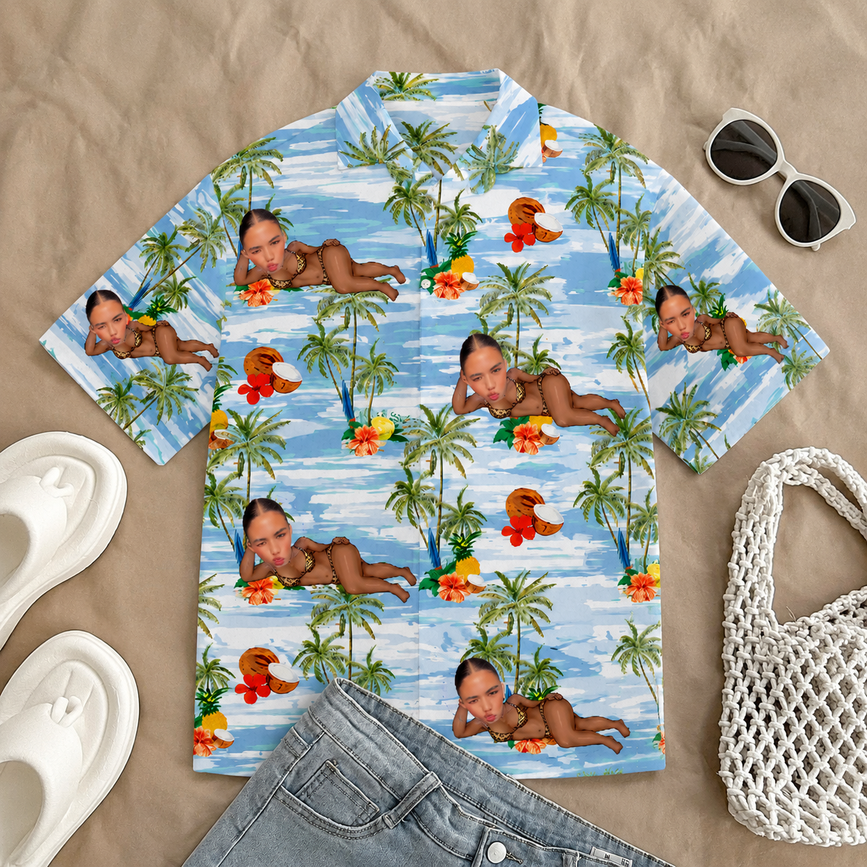 Funny Custom Face Hawaiian Shirt – Personalized Tropical Vacation Aloha Shirt