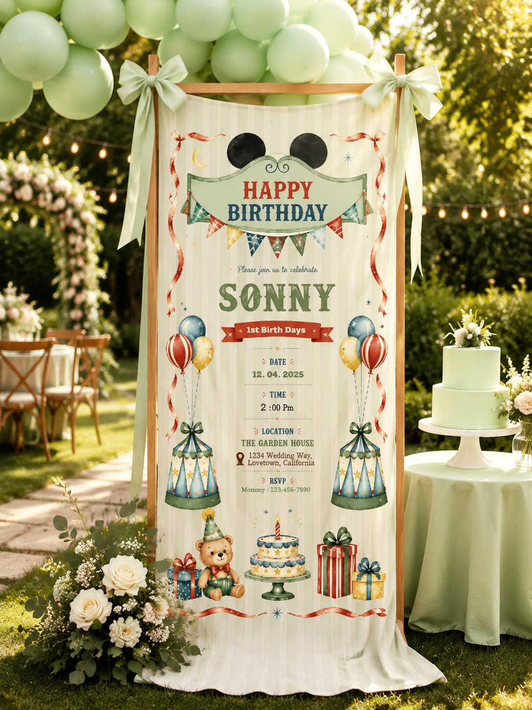 Personalized Birthday "Vintage Circus" Banner