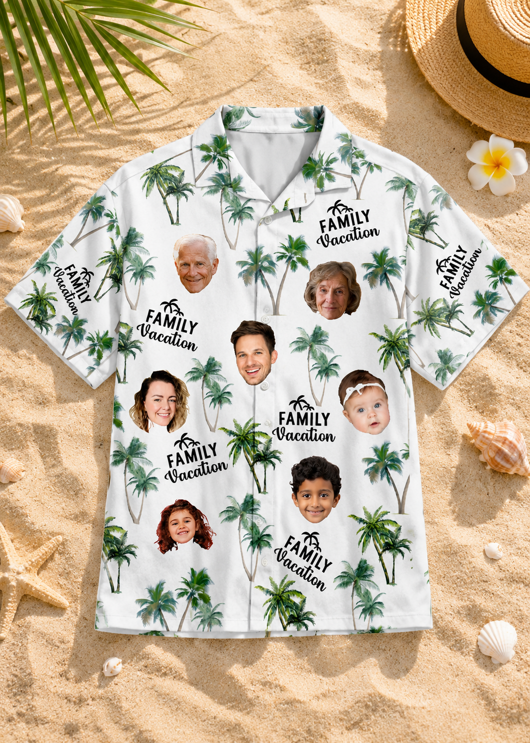 Custom Face Family Hawaiian Shirt Personalized Adult Vacation Shirt