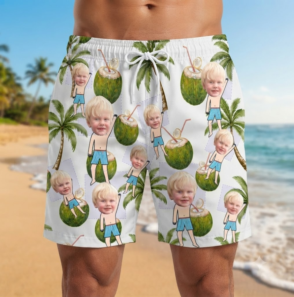 Personalized "Coconut Vacation" Shorts