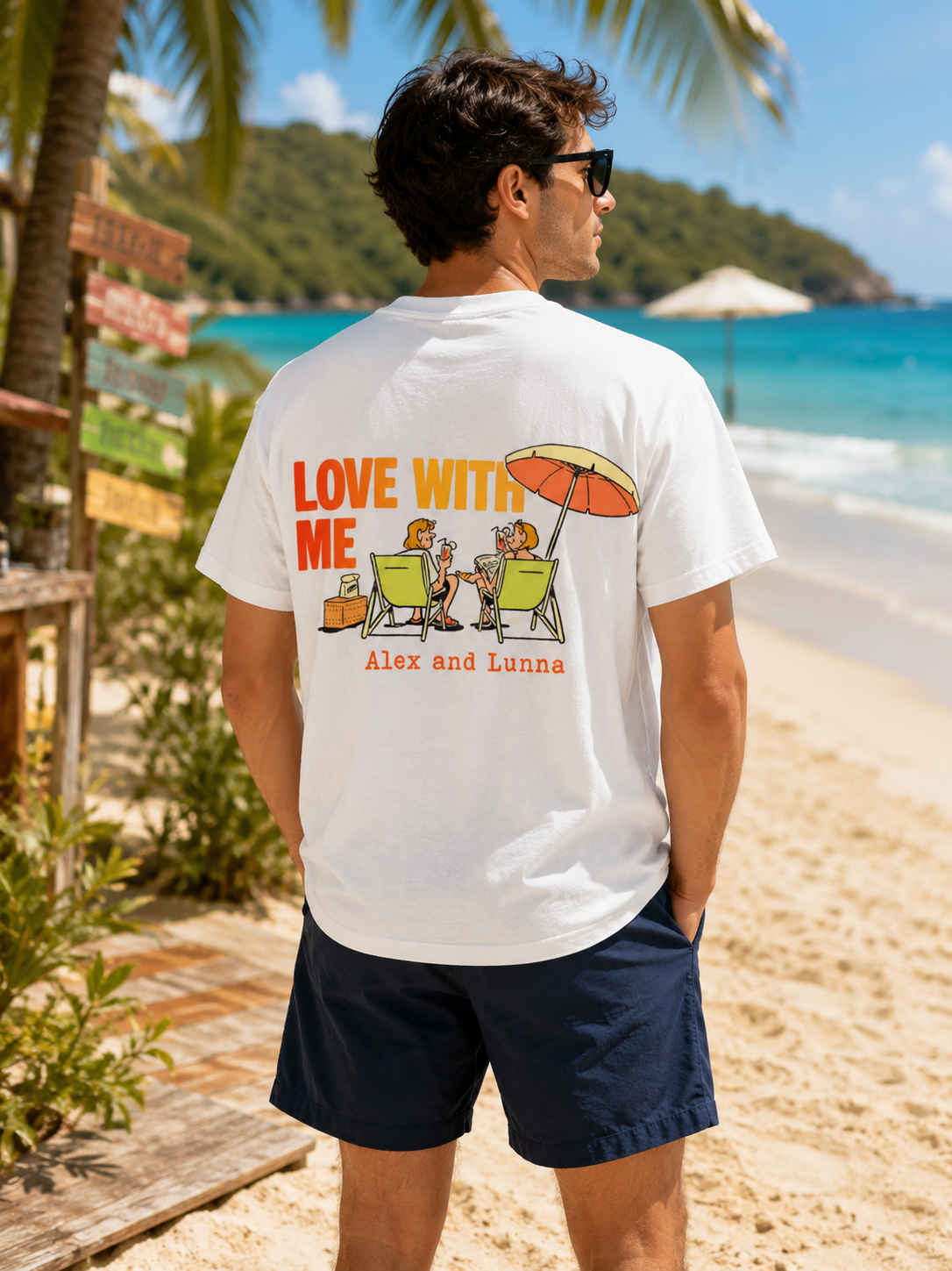 Personalized "Relaxed Love" Couple Tee
