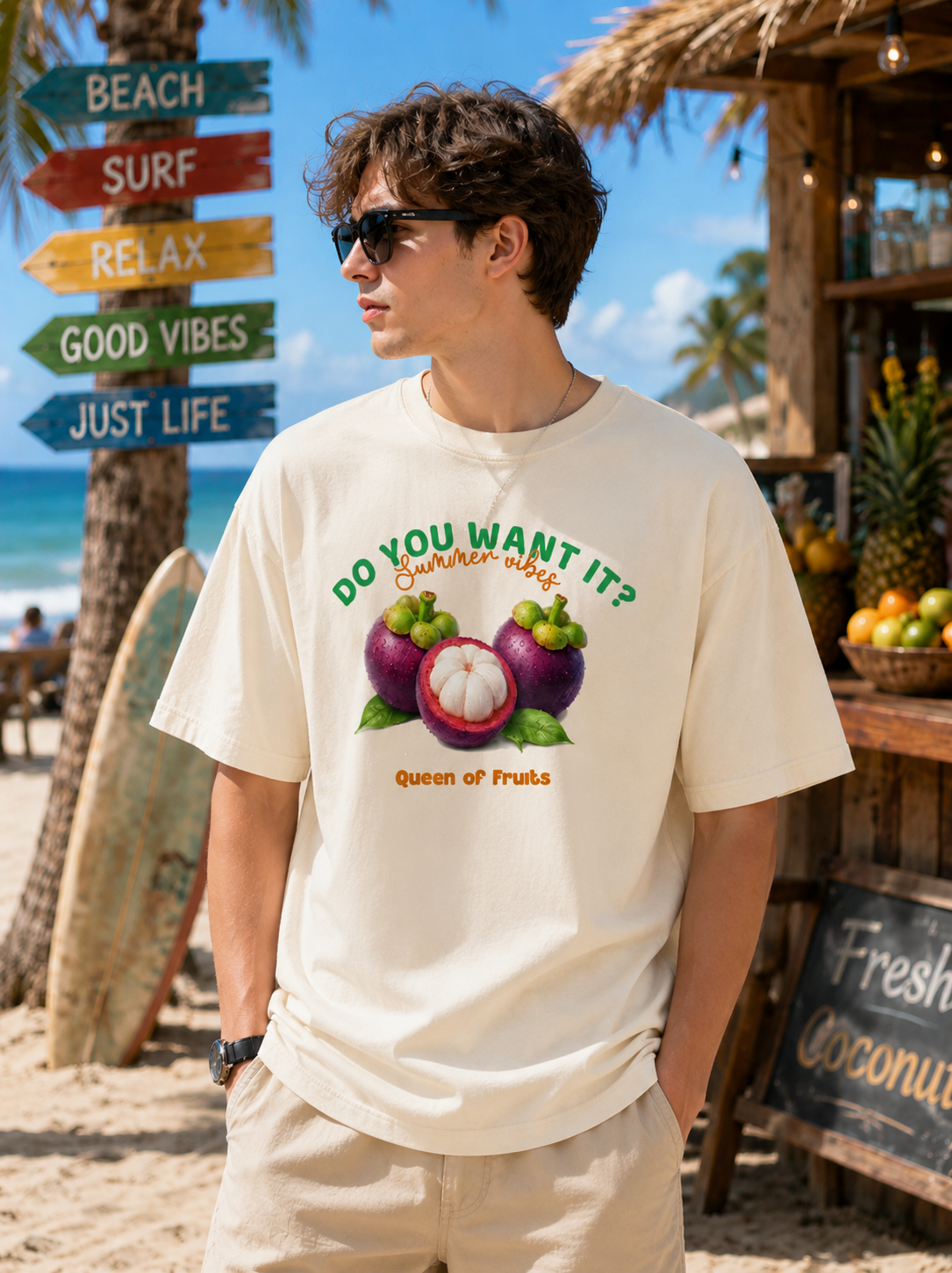 "Queen Of Fruits" Mangosteen Summer Tee