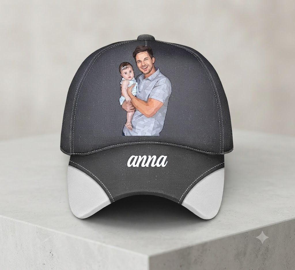 Custom Photo Bold Sketch Best Dad Grandpa Ever Family Portrait - Personalized Classic Cap