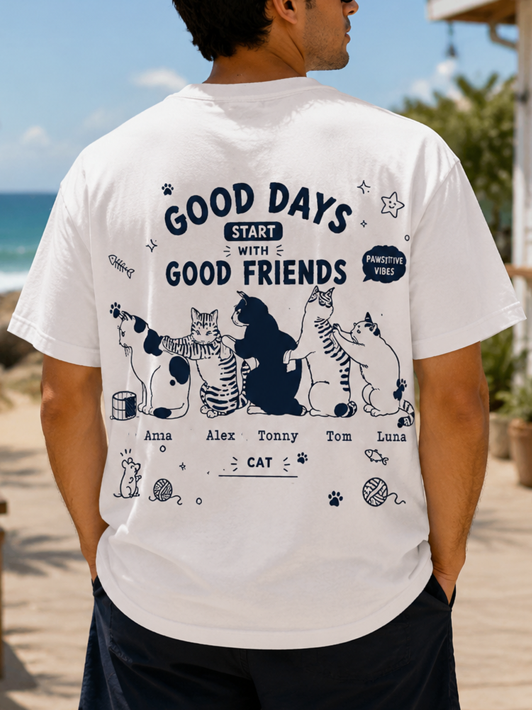 "Good Friends" Personalized Cat Squad Tee