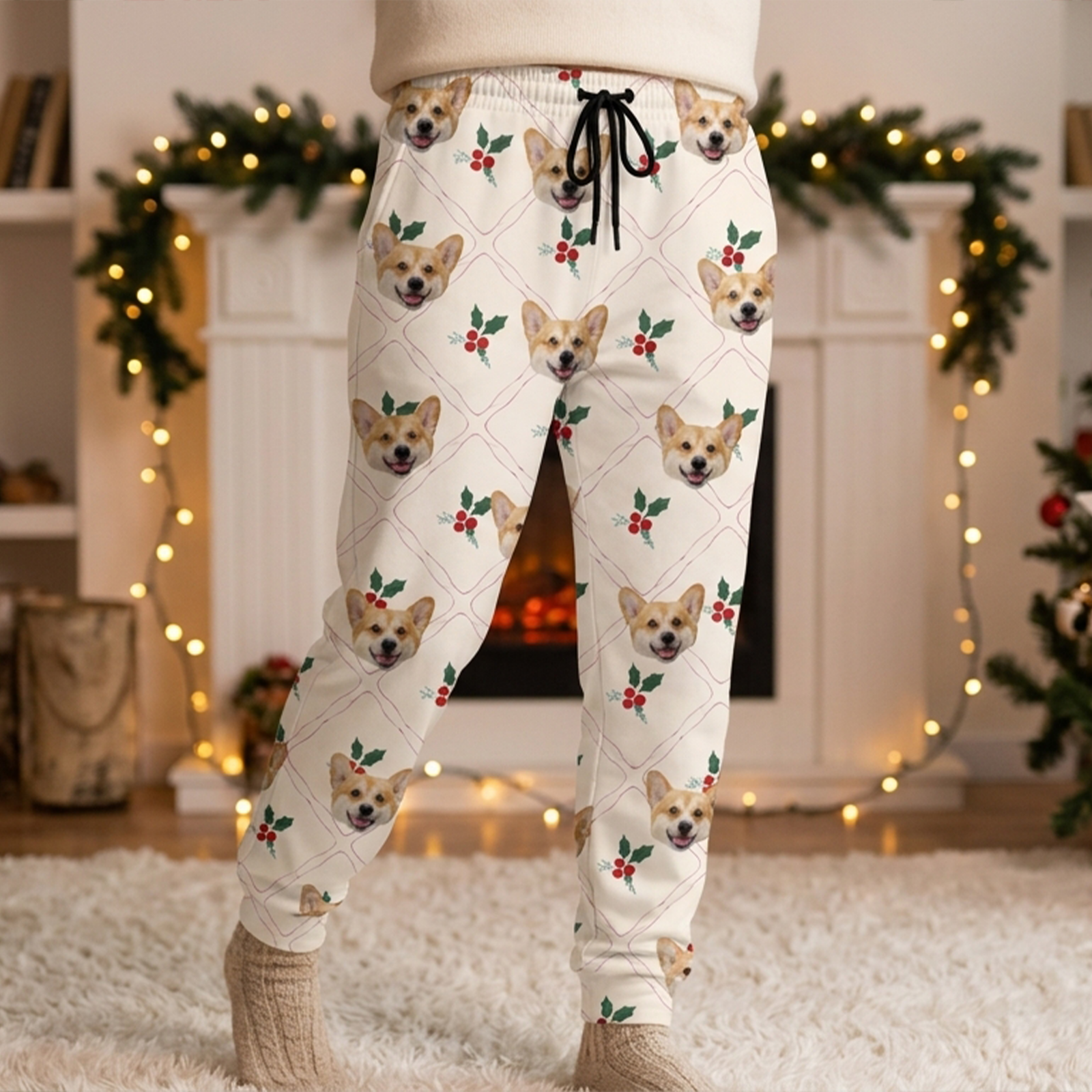 Custom Photo Dog Cat For Men And Women Christmas Sweatpants