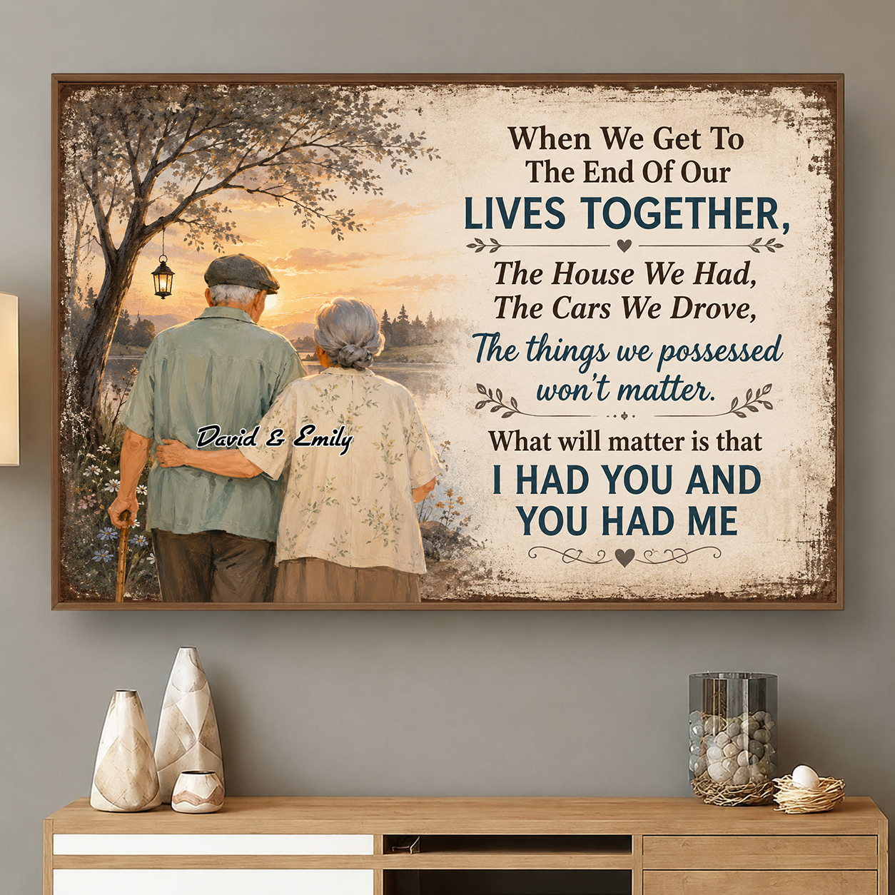 Together To The End - Custom Canvas Prints - Personalized Gift For Grandparent, Couple, Valentine, Anniversary, Husband, Wife, Her/Him