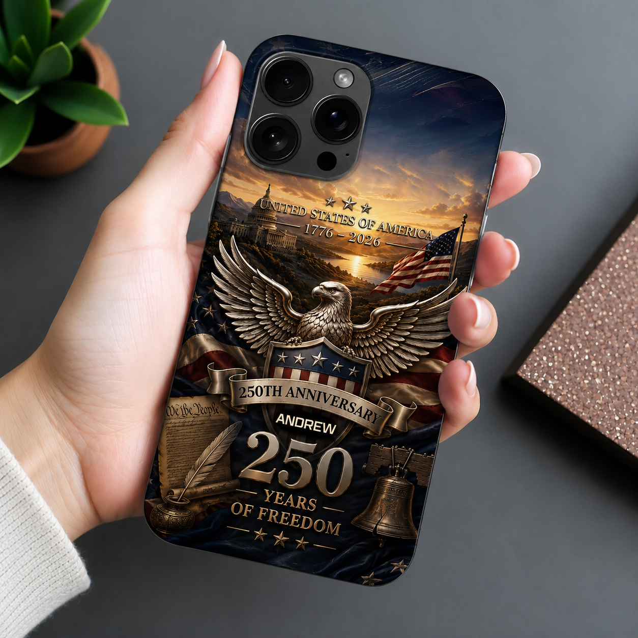 United States 250th Anniversary Phone Case, Gift For Patriots