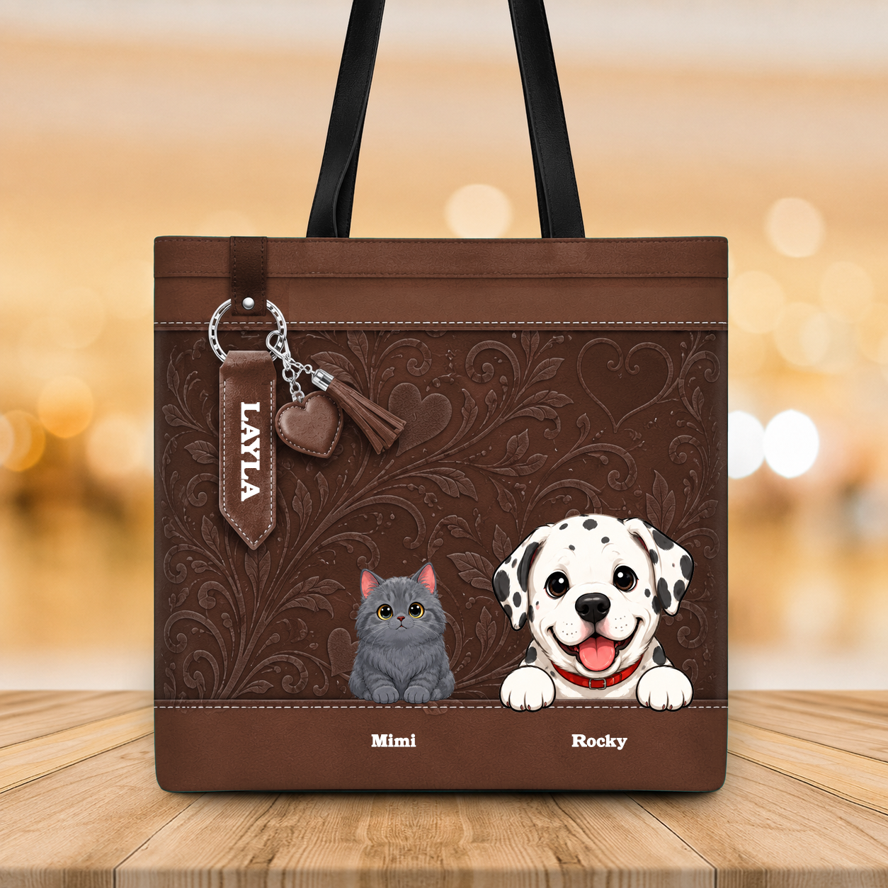 Dog & Cat Personalized Tote Bag - Gift For Dog Mom, Cat Mom, Dog Lovers, Cat Lovers, Pet Lovers
