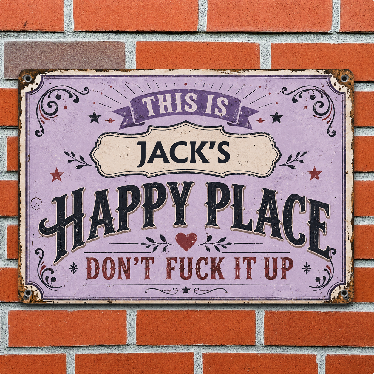 This Is My Happy Place Vintage Style, Personalized Metal Sign, Gift For Him