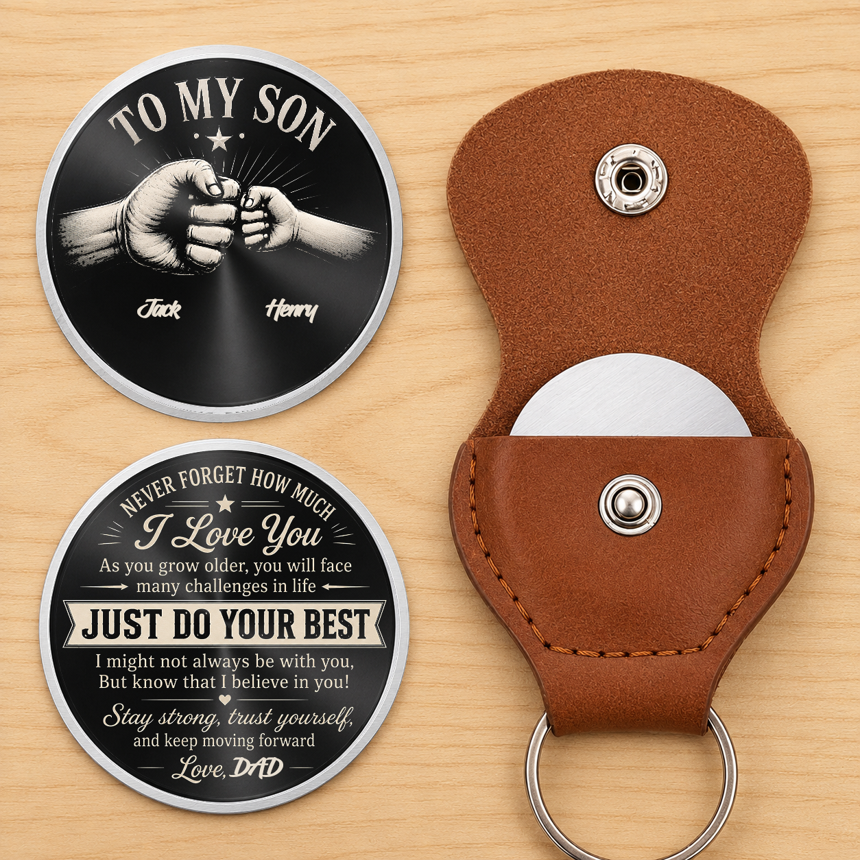 Custom Pocket Hug - Personalized Father'S Day Gifts For Son - My Son My Pride