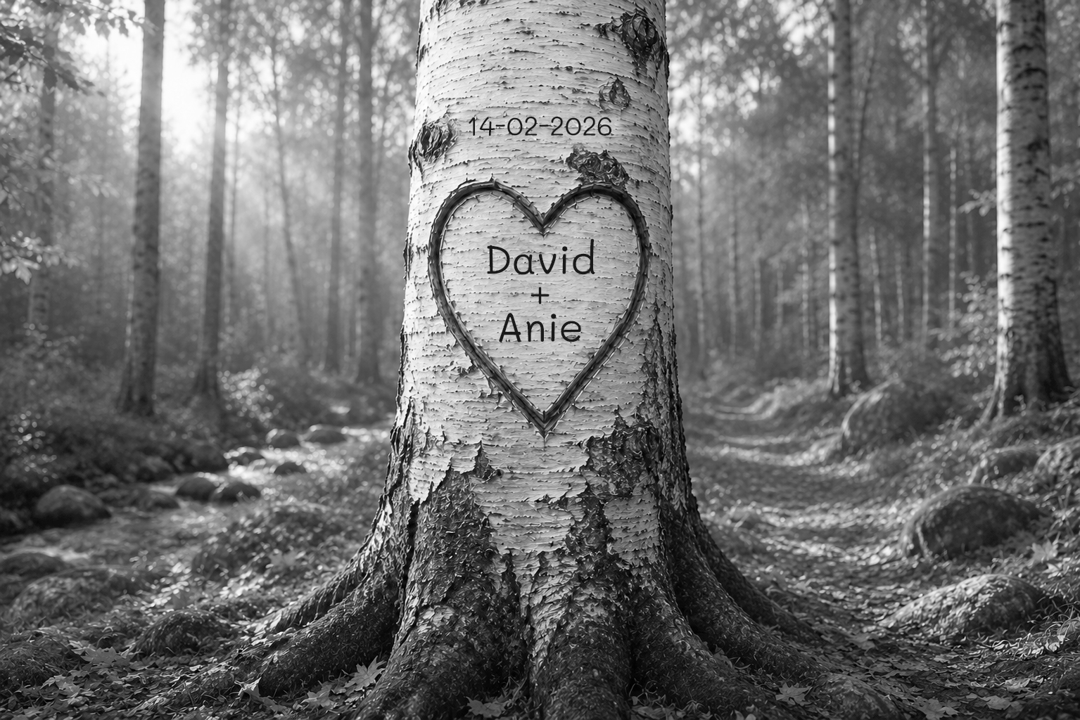 Couple Names Tree Carving Heart - Personalized Poster/Canvas Prints - Gift For Her/Him, Husband/Wife, Couples On Anniversary, Valentine'S Day