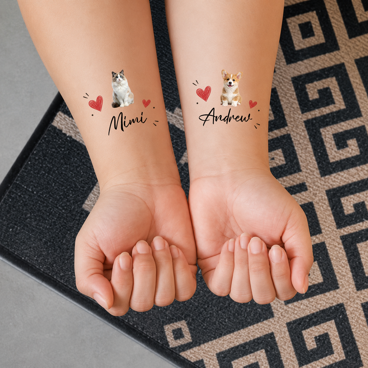 Custom Funny Photo And Name - Personalized Photo Tattoo