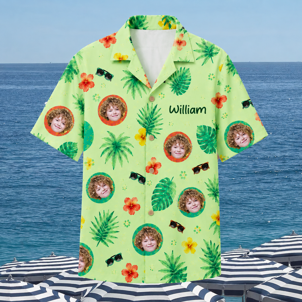 Custom Face And Name Hawaiian Shirt, Personalized Family Vacation Shirt, Matching Group Aloha Shirt, Tropical Beach Button Up - Custom Travel Outfit