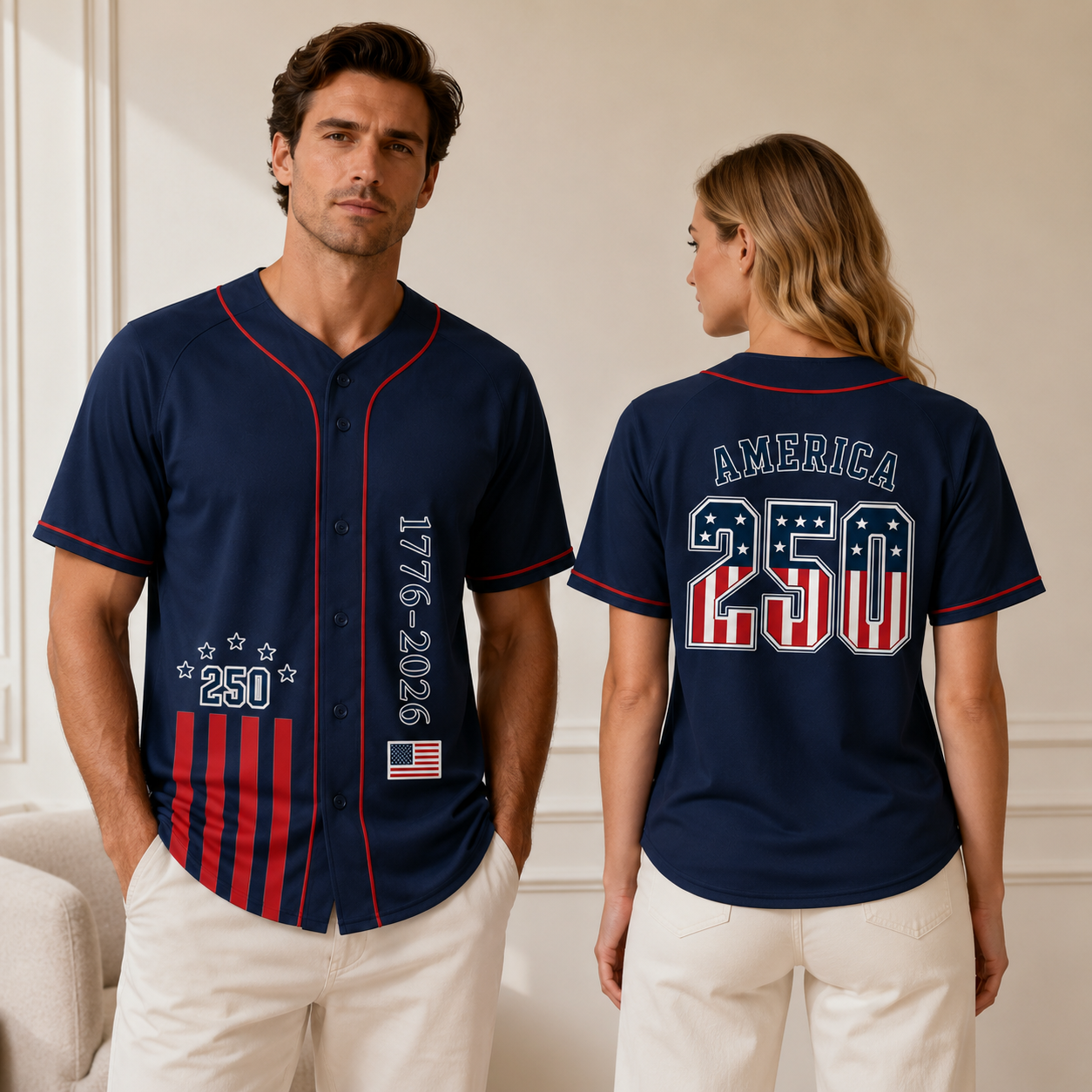 250 Years We The People Baseball Jersey, Usa 1776-2026 Patriotic Anniversary Shirt