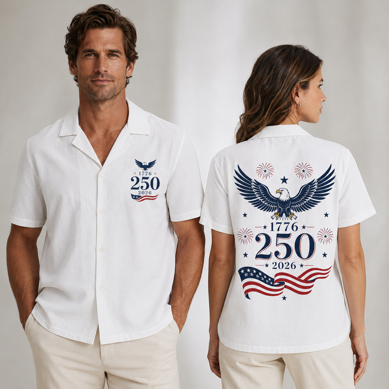 Usa 250 Years Of Freedom Hawaiian Shirt, Patriotic Eagle Flag 1776-2026 Aop Hawaii Shirt