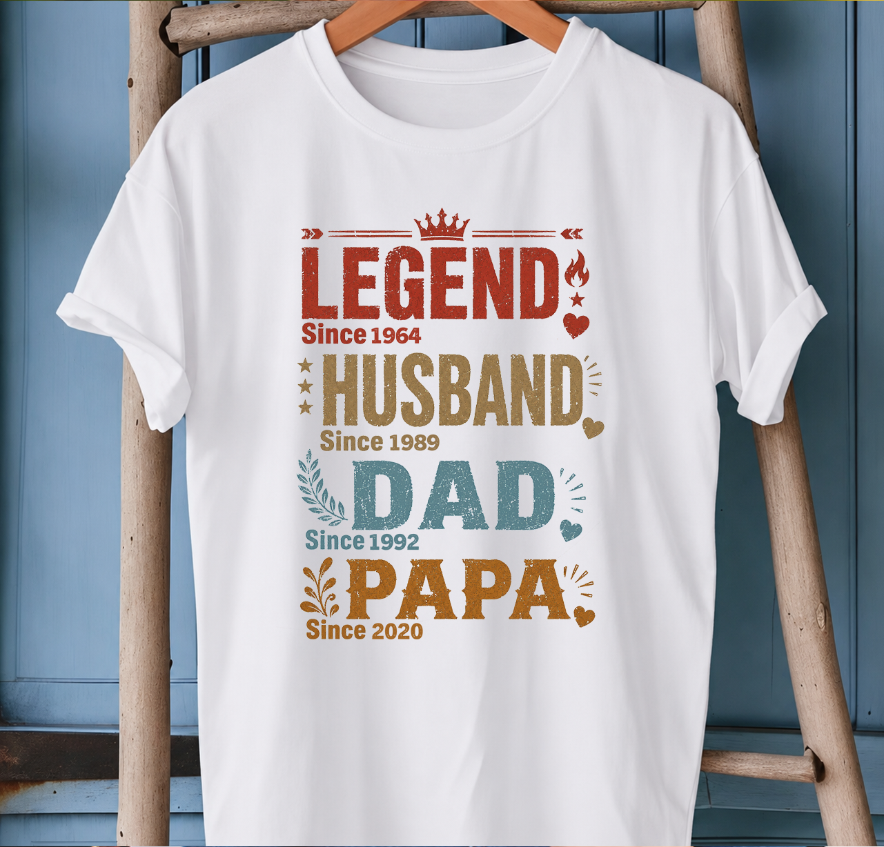 Legend Husband Dad And Papa Since - Family Personalized Unisex T-Shirt, Hoodie, Sweatshirt - Custom Father'S Day, Birthday Gift For Dad, Grandpa