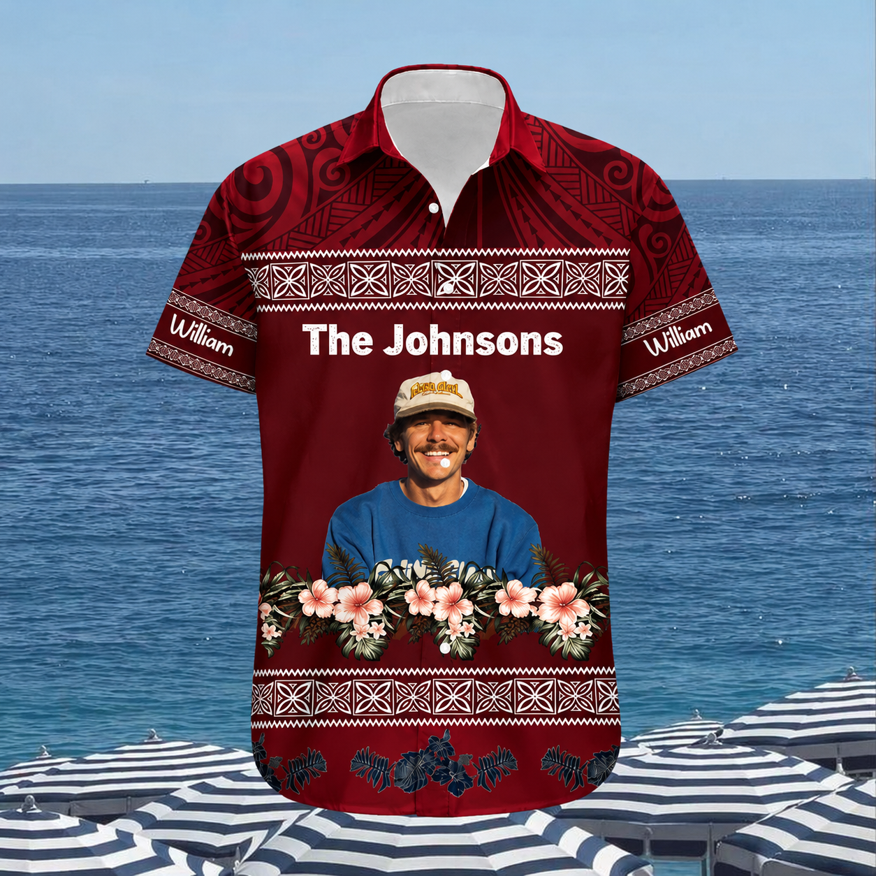 Custom Family Hawaiian Shirt With Photo And Names, Personalized Aloha Shirt, Family Reunion Vacation Shirt, Matching Group Beach Outfit, Tropical Family Gift
