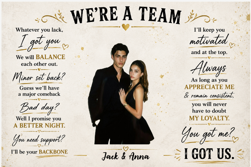 Custom Photo We'Re A Team - Custom Canvas Prints - Personalized Gift For Valentine, Anniversary, Husband Wife, Her/Him, Girlfriend, Boyfriend