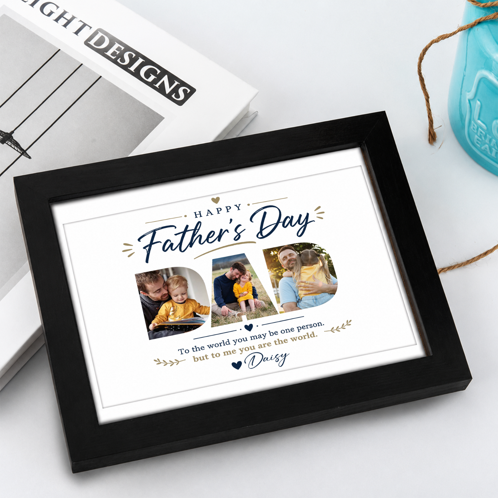 Upload Photo Happy Father'S Day Picture Frame Poster
