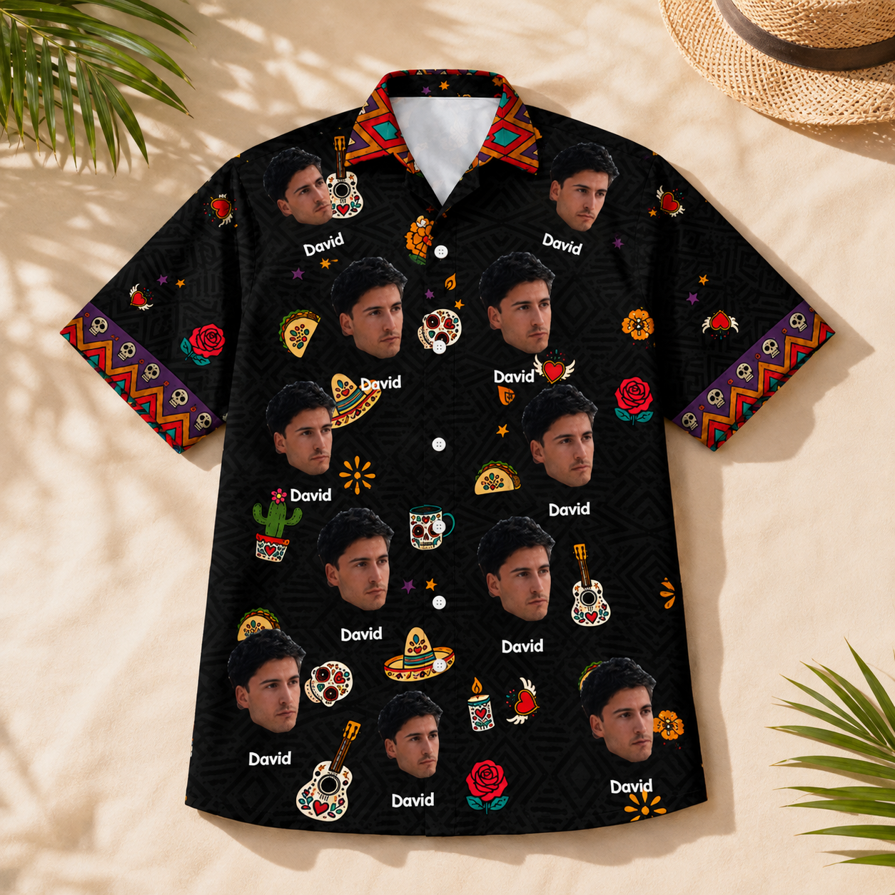 Personalized Mexican Shirt - Custom Dad Face Hawaiian Shirt, Upload Dad'S Photo And Name