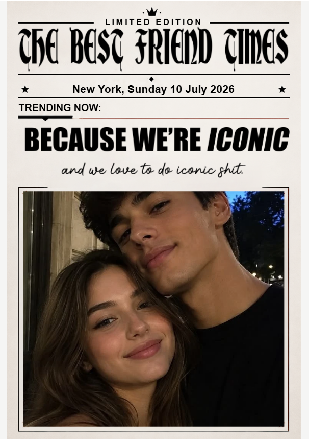 Custom Newspaper Friendship With Photo & Your Own Message - Personalized Photo Poster