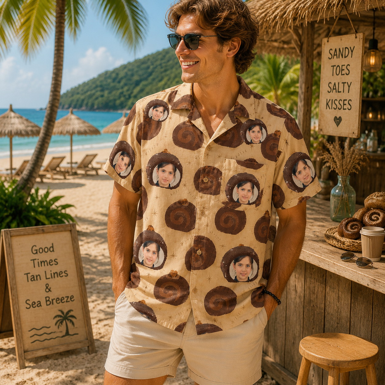 Personalized "Swiss Roll Cream" Aloha Shirt