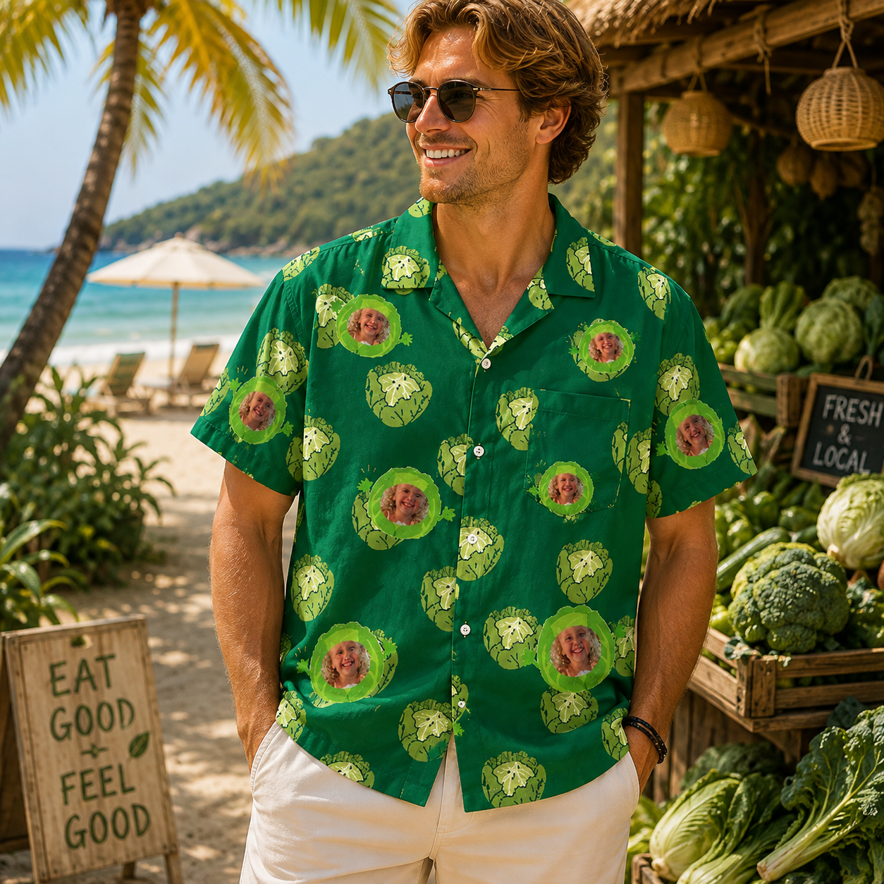 Personalized "Cabbage Patch Green" Aloha Shirt