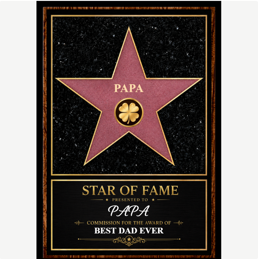 Mom Or Grandma'S Custom Star Of Fame Canvas Print: Personalized Best Ever Award Wall Art With Name - Unique Mother'S Day Or Birthday Gift